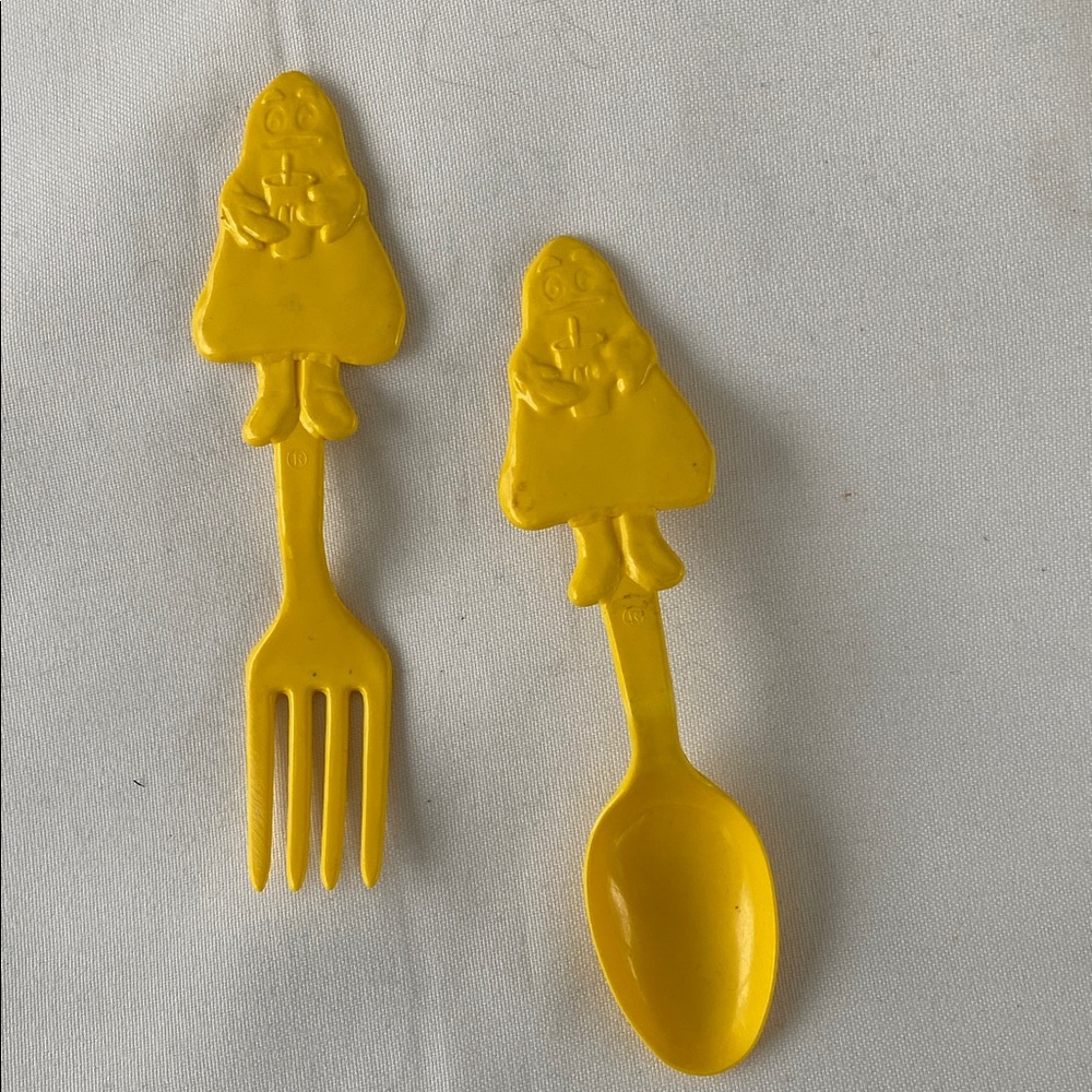McDonald’s Grimace Fork and Spoon Set 1980’s Vintage